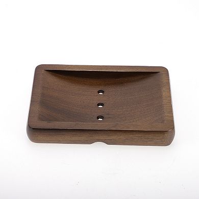 Portable Square Soap Dish for Bathroom Kitchen 5.43"x3.78"x0.83" 1 Pc Deep Brown