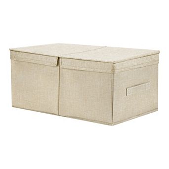 Fabric Storage Bin Cube with Lid and Handle for Shelves Closet, Collapsible Storage Basket