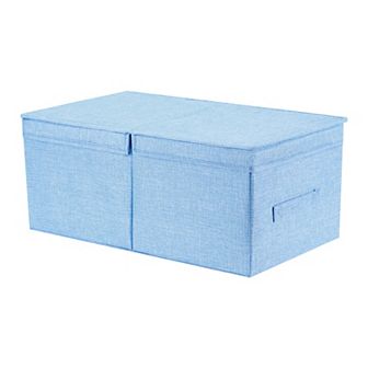 Fabric Storage Bin Cube with Lid and Handle for Shelves Closet, Collapsible Storage Basket