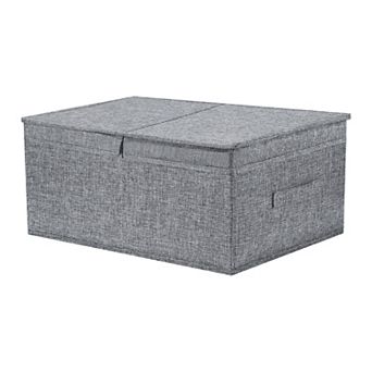 Fabric Storage Bin Cube with Lid and Handle for Shelves Closet, Collapsible Storage Basket