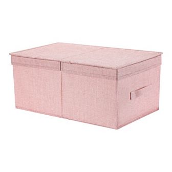 Fabric Storage Bin Cube with Lid and Handle for Shelves Closet, Collapsible Storage Basket