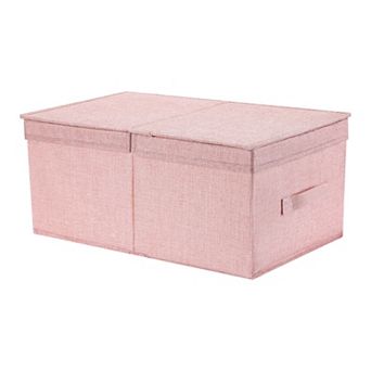 Fabric Storage Bin Cube with Lid and Handle for Shelves Closet, Collapsible Storage Basket