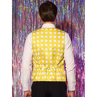 Polka Dots Waistcoat for Men's Slim Fit Sleeveless Formal Suit Vest