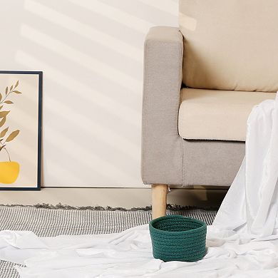 Woven Storage Basket, Shelf Closet Storage Bin for Key Tray Bowl