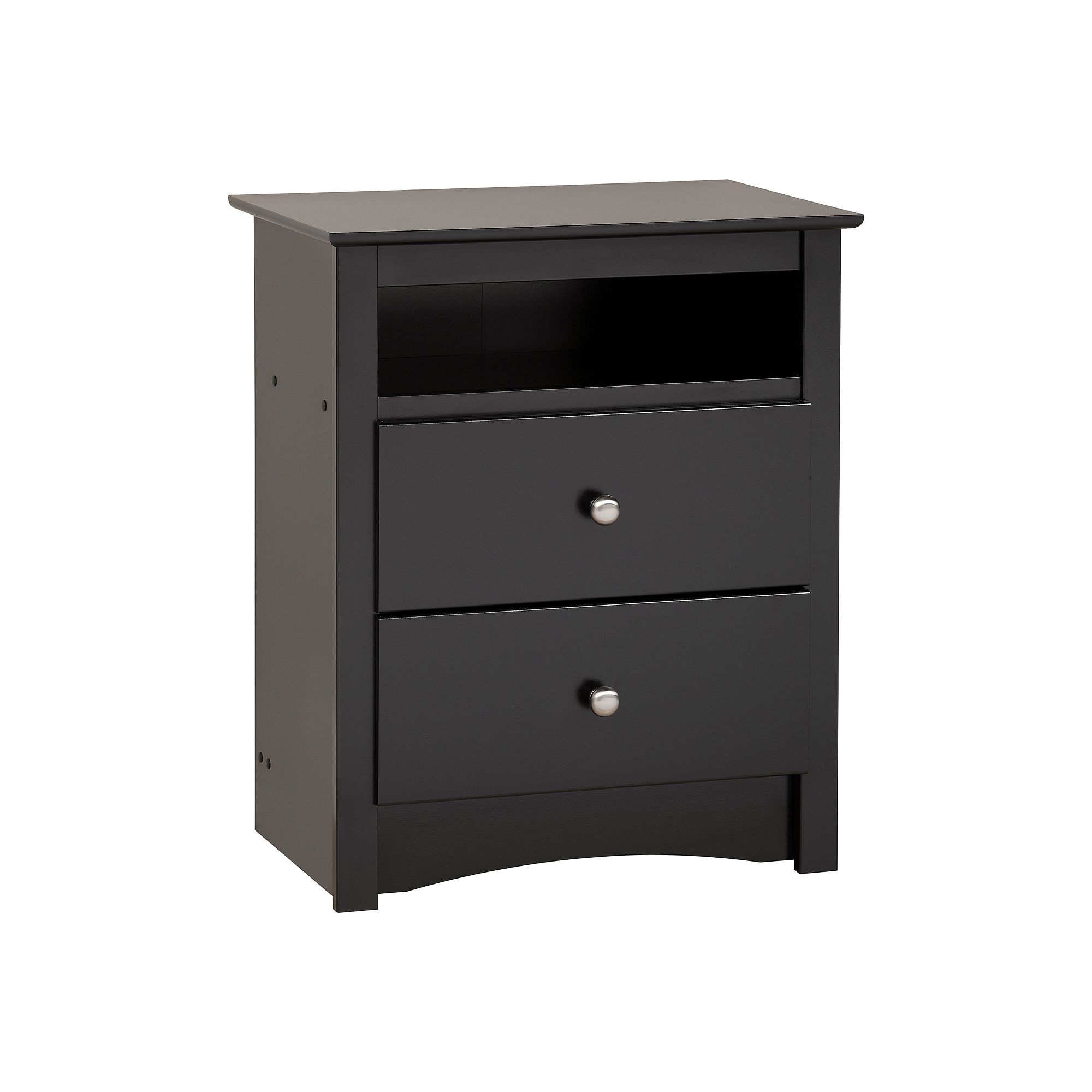 Prepac Tall 2-Drawer Nightstand, Black
