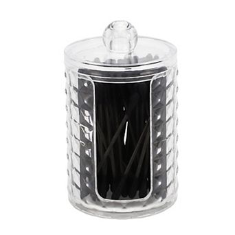 U-shaped Open Cup Acrylic Cotton Swab Jar for Bathroom Laundry Rooms Clear 1 pc