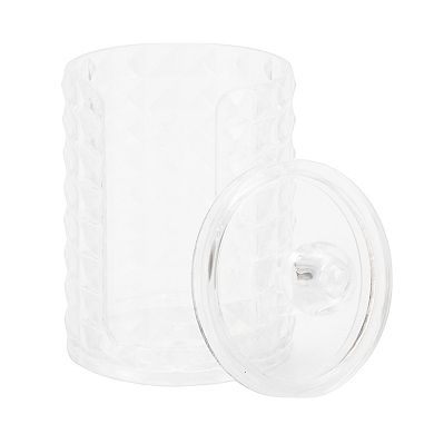 U-shaped Open Cup Acrylic Cotton Swab Jar for Bathroom Laundry Rooms Clear 1 Pc