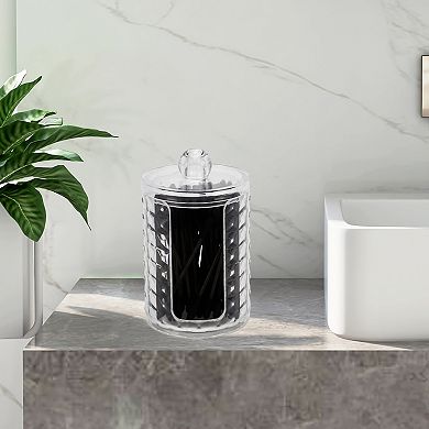 U-shaped Open Cup Acrylic Cotton Swab Jar for Bathroom Laundry Rooms Clear 1 Pc