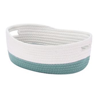 Woven Storage Basket, Shelf Closet Storage Bin for Blankets, Clothes, Organizer Bin with Handles