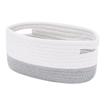 Woven Storage Basket, Shelf Closet Storage Bin for Blankets, Clothes, Organizer Bin with Handles