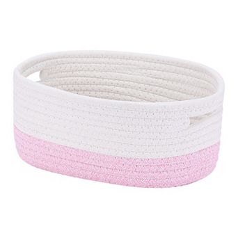 Woven Storage Basket, Shelf Closet Storage Bin for Blankets, Clothes, Organizer Bin with Handles