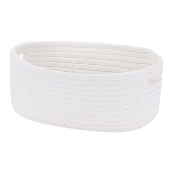 Woven Storage Basket, Shelf Closet Storage Bin for Blankets, Clothes, Organizer Bin with Handles