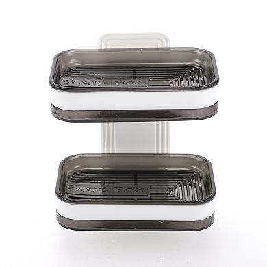 Wall Mounted Double Layer Soap Dish for Bathroom Kitchen 4.96"x3.39"x6.22"