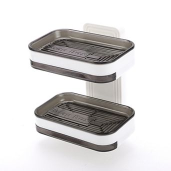 Wall Mounted Double Layer Soap Dish for Bathroom Kitchen 4.96"x3.39"x6.22"
