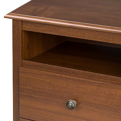 Prepac Monterey 2-Drawer Open Shelf Nightstand