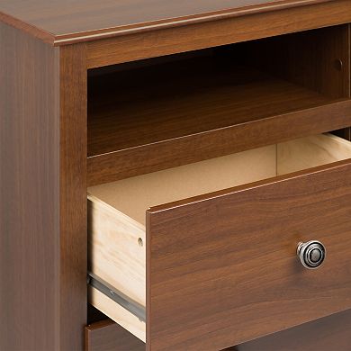 Prepac Monterey 2-Drawer Open Shelf Nightstand