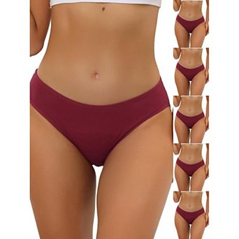 6 Packs Women's Period-Underwear Mid-Waistd Hipster Panties, Available in Plus Size