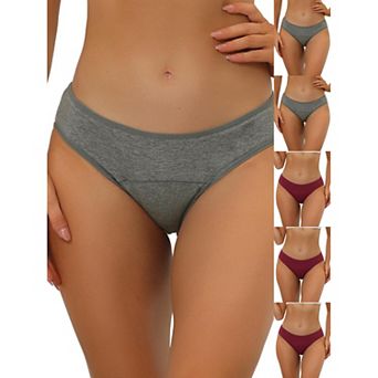 6 Packs Women's Period-Underwear Mid-Waistd Hipster Panties, Available in Plus Size
