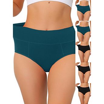 6 Packs Women's Cotton High Waist (Available in Plus Size), Tummy Control Underwear