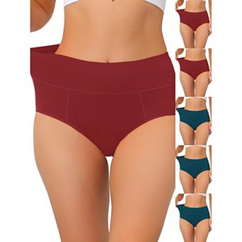 6 Packs Women's Cotton High Waist (Available in Plus Size), Tummy Control Underwear