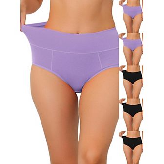 6 Packs Women's Cotton High Waist (Available in Plus Size), Tummy Control Underwear