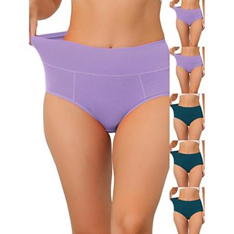 6 Packs Women's Cotton High Waist (Available in Plus Size), Tummy Control Underwear