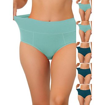 6 Packs Women's Cotton High Waist (Available in Plus Size), Tummy Control Underwear