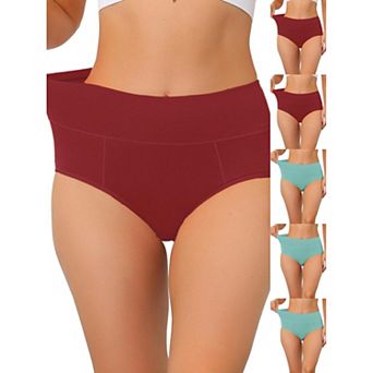 6 Packs Women's Cotton High Waist (Available in Plus Size), Tummy Control Underwear