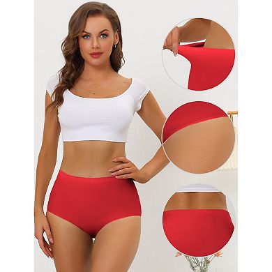 6 Packs Women's Elastic High-Waisted Brief Breathable No Show Hipster Underwear