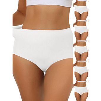 6 Packs Women's Elastic High-Waisted Brief Breathable No Show Hipster Underwear