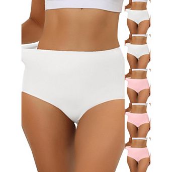 6 Packs Women's Elastic High-Waisted Brief Breathable No Show Hipster Underwear
