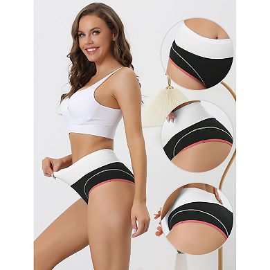 6 Packs Women's High Waist Underwear Stretch Briefs Underpants Tummy Control Cotton Panties