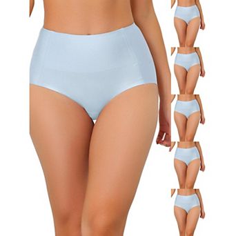 6 Packs Women's Tummy Control No Show Hipster Underwear High-Waisted Breathable Brief