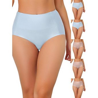 6 Packs Women's Tummy Control No Show Hipster Underwear High-Waisted Breathable Brief