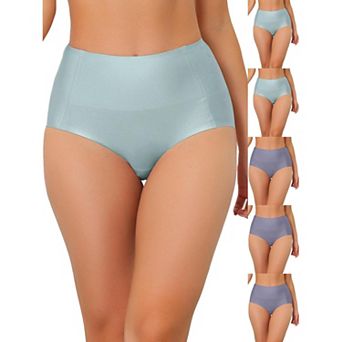 6 Packs Women's Tummy Control No Show Hipster Underwear High-Waisted Breathable Brief