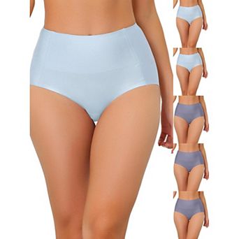 6 Packs Women's Tummy Control No Show Hipster Underwear High-Waisted Breathable Brief