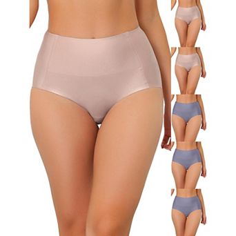 6 Packs Women's Tummy Control No Show Hipster Underwear High-Waisted Breathable Brief