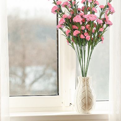 6 Pcs Simulation Carnations, Artificial Carnation Flowers Bouquets Party Wedding Decoration 32.6"