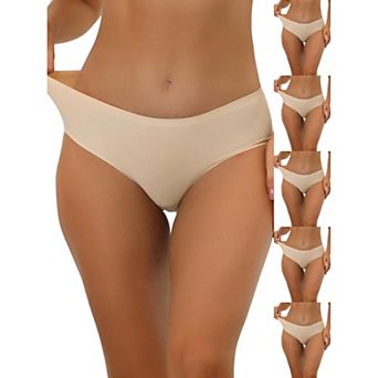 6 Packs Panties for Women Unlined Comfortable Underwear No Show Elastic Waist Brief