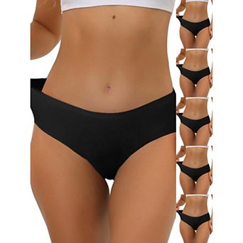 6 Packs Panties for Women Unlined Comfortable Underwear No Show Elastic Waist Brief