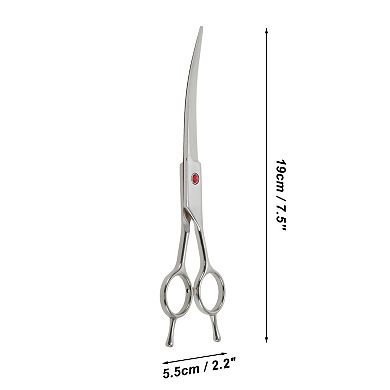 Dog Grooming Scissors, with Ergonomic Handle, Pill Popper, Upper Bend Shears for Dogs Cats, 7.5"