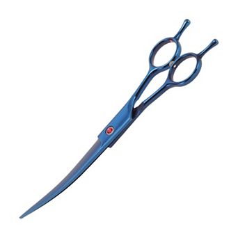 Dog Grooming Scissors, with Ergonomic Handle, Pill Popper, Upper Bend Shears for Dogs Cats, 7.5"
