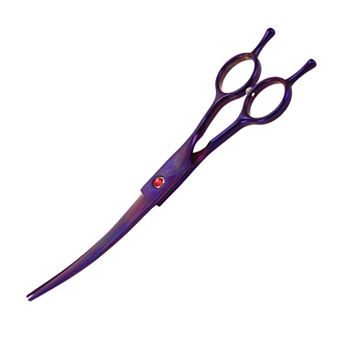 Dog Grooming Scissors, with Ergonomic Handle, Pill Popper, Upper Bend Shears for Dogs Cats, 7.5"