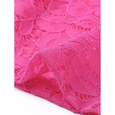 Lace Dress for Women's Cocktail Boat Neck Sleeveless Evening Sheath Dresses