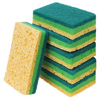 Scrub Dish Sponges, Cleaning Sponges, Stand Up to Stuck on Grime Kitchen Sponges for Household