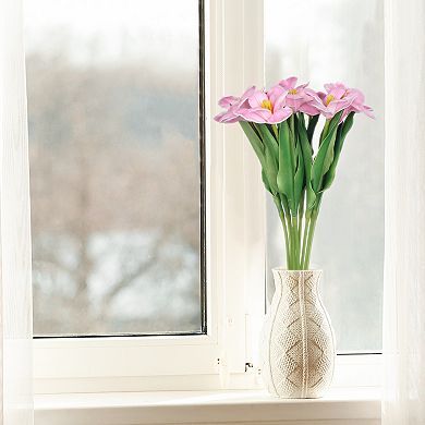 Artificial Tulip Flowers, 10Pcs Open Petal Tulip Bouquet Fake Real Touch Tulips Flower Bouquet 19.7"