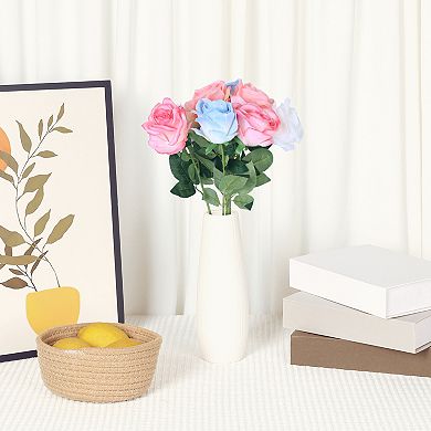 Artificial Rose Flower, 10pcs Silk Fake Rose with Long Stem Rose Bouquets for Decoration 19.7"