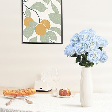 Artificial Rose Flower, 10pcs Silk Fake Rose with Long Stem Rose Bouquets for Decoration 19.7"