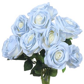 Artificial Rose Flower, 10 pc Silk Fake Rose with Long Stem Rose Bouquets for Decoration 19.7"