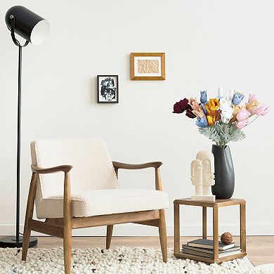 Artificial Flowers, Faux Flowers Silk Floral Arrangement 10 Bundles Fake Tulips for Decor 24.8"